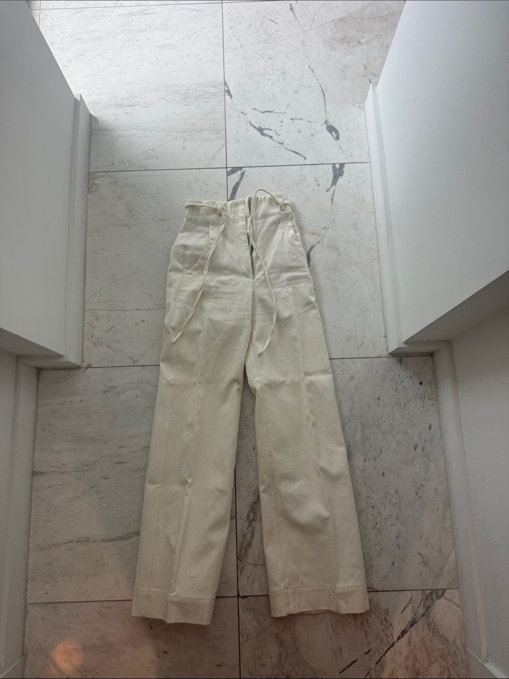 Manning Cartell Cream Wide-Leg Drawstring Chinos